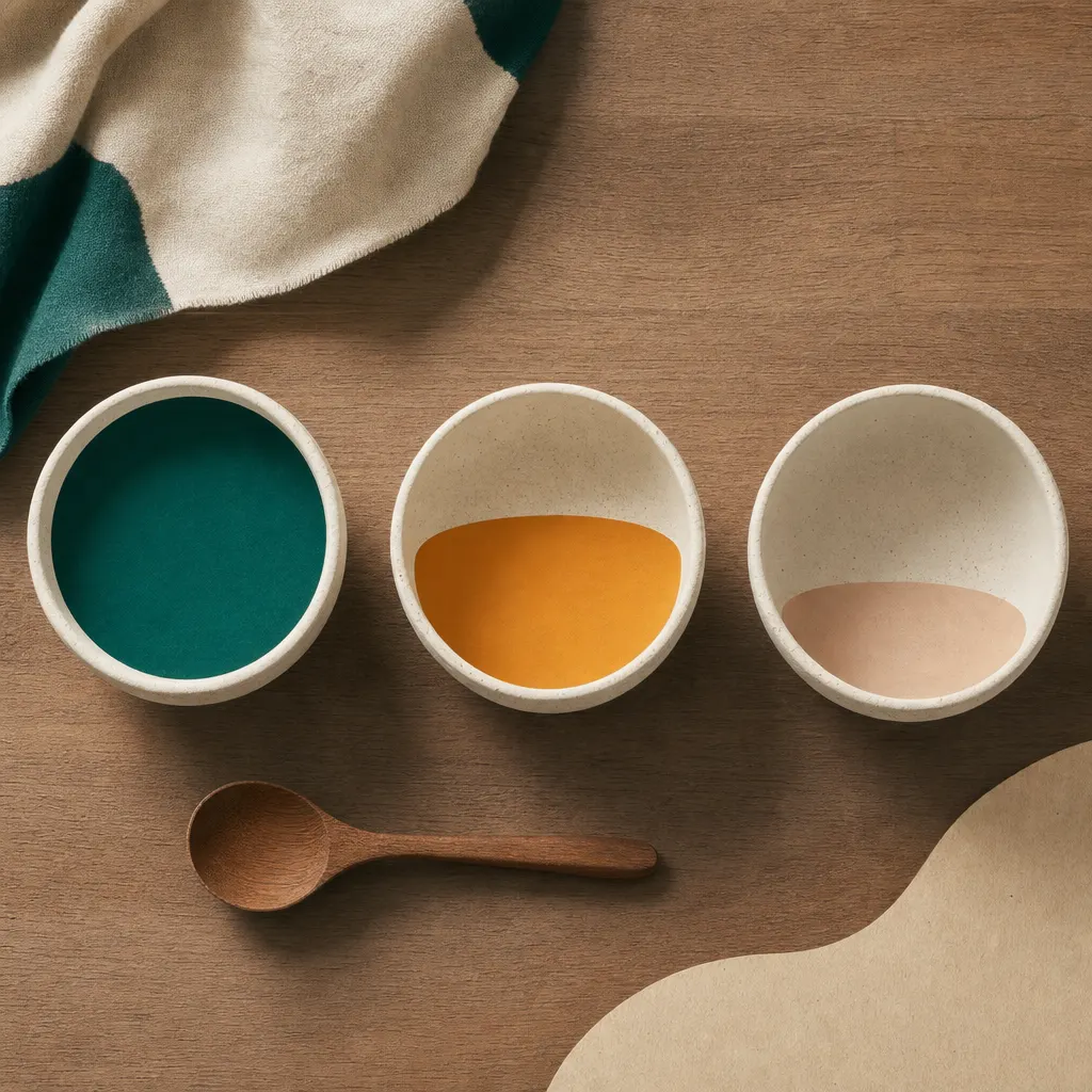 Three cups filled to different levels.