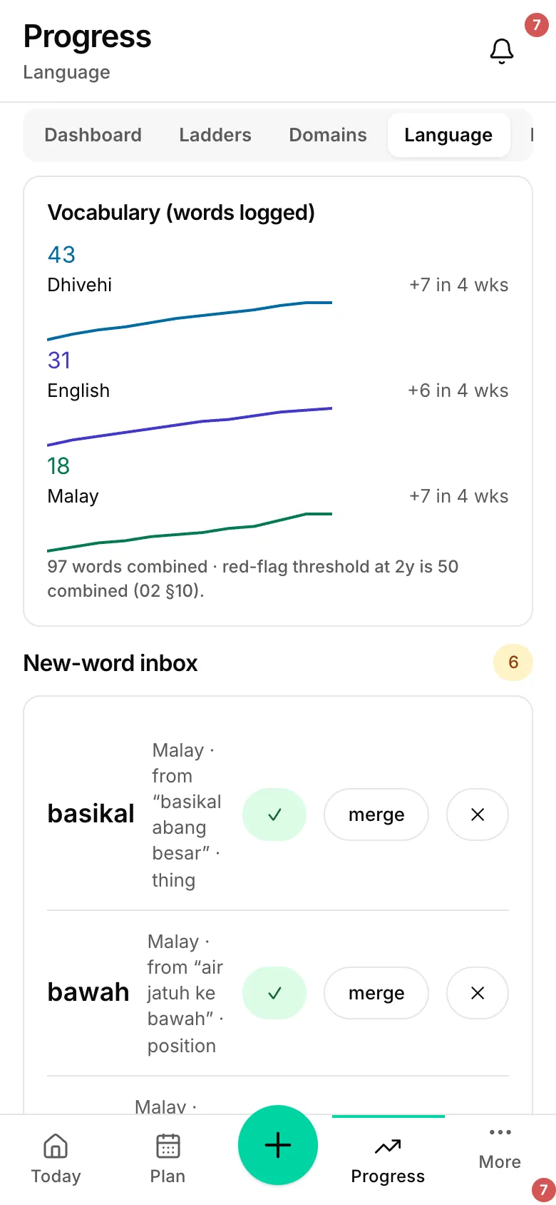 The Language page.